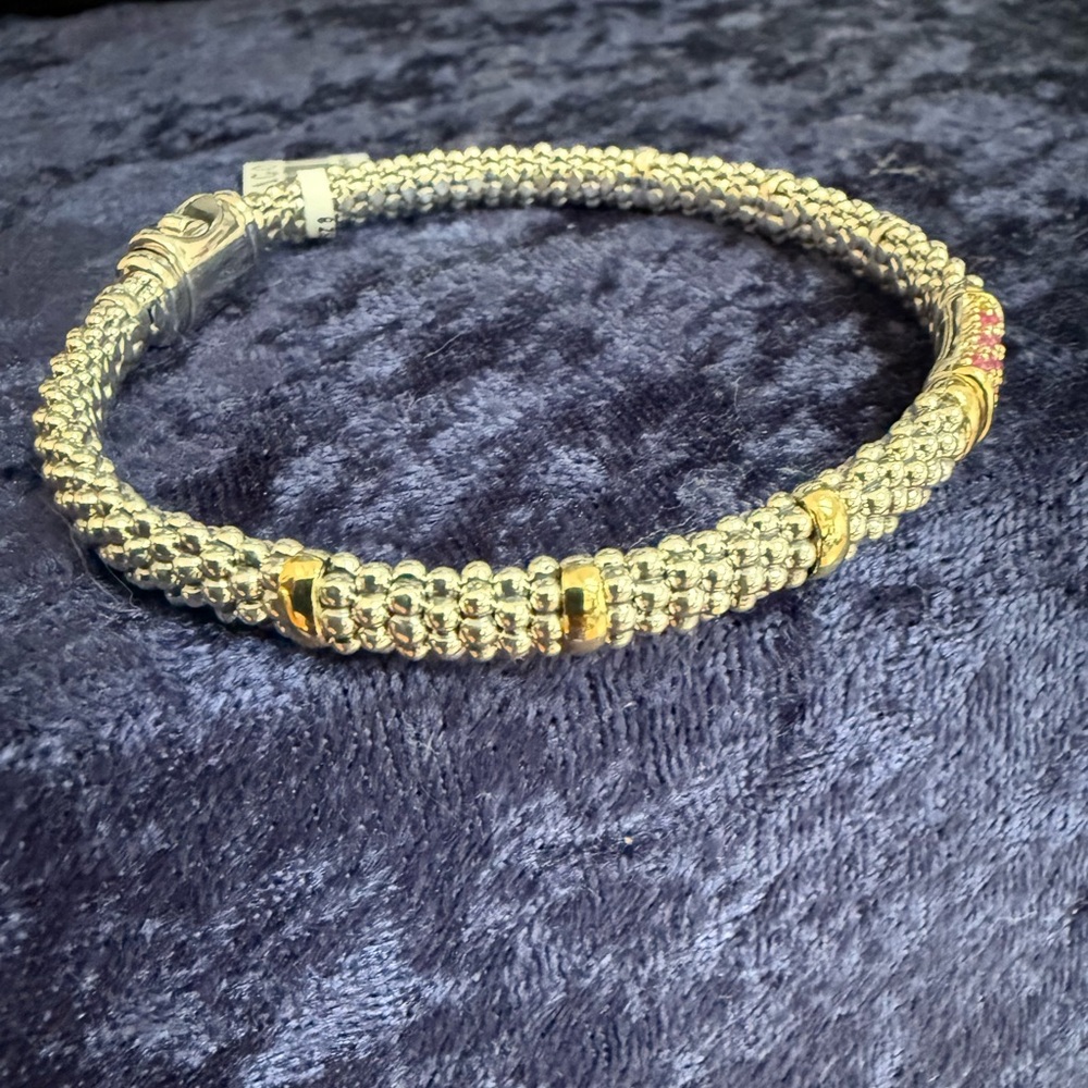 Signature Caviar Pink Sapphire Caviar Bracelet from Lagos | 6mm Sz7/7.5/8 - Picture 11 of 13